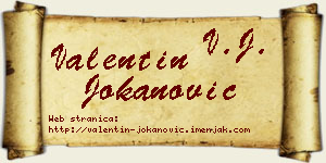 Valentin Jokanović vizit kartica